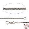 Anti-Tarnish Rhodium Plated 925 Sterling Silver Wheat Chains Necklace for Women STER-I021-07P-6