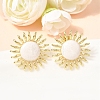 Sun Brass Stud Earrings EJEW-D352-02G-03-1