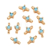 SHEGRACE Brass Micro Pave Cubic Zirconia Connector Charms XGRQ5K404-833G-B-1