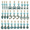 27Pcs 9 Styles Ocean Theme Alloy Pendant Decorations HJEW-CA00098-1