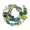 Handmade Foil Glass with Gold Sand Lampwork Beads Strands FOIL-Q002-08D-2