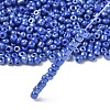 6/0 Opaque Colors Lustered Round Glass Seed Beads X-SEED-A012-4mm-128-3