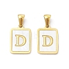 Ion Plating(IP) 304 Stainless Steel Pave Shell Pendants STAS-G327-01G-D-1
