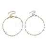 2Pcs 2 Colors 304 Stainless Steel Figaro Chains Bracelet Sets BJEW-JB14356-03-3