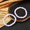 Dyed Natural Selenite Round Beaded Stretch Bracelets for Women G-U005-02I-1