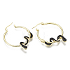 Brass Micro Pave Cubic Zirconia Hoop Earrings KK-R137-024-NF-3