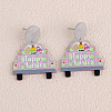 Easter Acrylic Glitter Powder Dangle Stud Earrings FS-WG58748-12-1