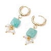 Gemstone Dangle Hoop Earrings EJEW-JE07248-4