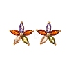 Brass Micro Pave Cubic Zirconia Stud Earrings EJEW-R018-10G-04-4