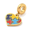 304 Stainless Steel Colorful Enamel European Dangle Charms STAS-U005-23G-2