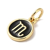 Real 18K Gold Plated Brass Enamel Charms KK-L216-001G-F01-2