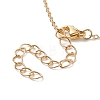 Natural Shell Word Love Pendant Necklace with Golden Brass Cable Chains for Mother's Day NJEW-JN04151-03-6