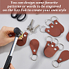16Pcs Teardrop PU Leather Keychains KEYC-DC0001-47B-3