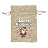 Christmas Printed Burlap Packing Pouches Drawstring Bags ABAG-Q053-02A-07-1