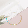 Adjustable Boho Natural Amazonite Faceted Rondelle Braided Bead Bracelets OW0255-1-1