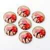 Elephant Pattern Luminous Dome/Half Round Glass Flat Back Cabochons for DIY Projects GGLA-L010-14mm-K04-2