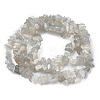 Natural White Moonstone Chip Beads Strands G-M205-68A-3