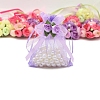 10Pcs Organza Gift Drawstring Bags with Rose PW-WGCF1DC-08-1