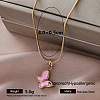 Vintage 304 Stainless Steel Enamel Pendant Necklaces for Women UW9109-6-1