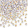 500Pcs Plating Acrylic Beads PACR-TADJ0001-01E-1