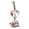 Wire Wrapped Chakra Chips Natural Gemstone Big Pendant Decorations HJEW-H057-01D-3
