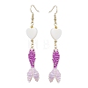 Glass & Shell Dangle Earrings EJEW-MZ00160-01-1