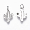 Brass Micro Pave Cubic Zirconia Pendants ZIRC-R109-021P-NF-1