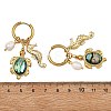 Ocean Natural Cultured Freshwater Pearl & Natural Paua Shell Dangle Earrings for Women EJEW-JE07137-5