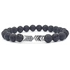 Natural Lava Rock & Electroplated Synthetic Non-magnetic Hematite Beads Stretch Bracelets GE0373-5-1