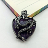 Natural Amethyst Heart Pendants PW-WG82264-02-1