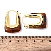 Brass Resin Hoop Earrings EJEW-P333-11B-G02-5
