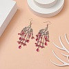 Glass Teardrop Tassel Chandelier Earrings EJEW-TA00184-04-2