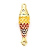 Brass Enamel Fish Connector Charms KK-H527-11G-01-1