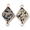 Natural Dalmatian Jasper Links Connectors G-S359-107F-2