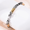 201 Stainless Steel Byzantine Chain Bracelets BJEW-B078-168GP-4