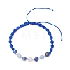 Natural White Moonstone & Lapis Lazuli & South Africa Sodalite & Dyed Quartz Round Beads Braided Bead Bracelets for Women BJEW-JB12917-06-1