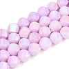 Anti-Tarnish Electroplate Glass Beads Strands GLAA-T025-8mm-14G-1