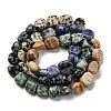 Natural Dalmatian Jasper & Blue Spot Jasper & Green Spot Jasper & Snowflake Obsidian & Picture Jasper Beads Strands G-L610-B11-01-3