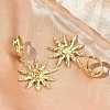 Sun Brass Hoop Earrings EJEW-C181-11G-2