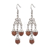 Natural Rudraksha Dangle Earrings EJEW-TA00537-1