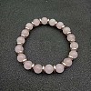 Round Natural Rose Quartz Beaded Stretch Bracelets for Women Men MY8494-7-1