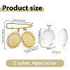 Alloy & Steel Oval Tray Brooch Base Settings JEWB-DC00008-2