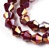 Opaque Solid Color Electroplate Glass Beads Strands EGLA-A039-P6mm-B22-2