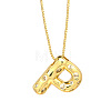 Brass Micro Pave Clear Cubic Zirconia Initial Pendant Necklaces FS-WGF17D9-21-1