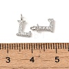 Initial Letter Brass Micro Pave Cubic Zirconia Pendants ZIRC-F008-L-3