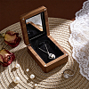 Wood Pendant Storage Magnetic Boxes with Mirror Inside CON-WH0085-243-4