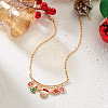 Alloy Enamel with Rhinestone Pendant Bib Necklaces FS-WGEB151-01-3