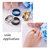 4 Colors Stainless Steel Grooved Finger Ring Settings STAS-TA0001-26A-7