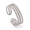 Non-Tarnish 304 Stainless Steel Triple Line Open Cuff Rings for Women RJEW-G285-73P-1