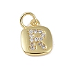 Rack Plating Brass Micro Pave CLear Cubic Zirconia Charms KK-E110-14G-R-1